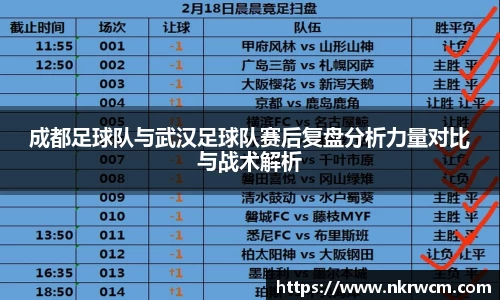 成都足球队与武汉足球队赛后复盘分析力量对比与战术解析